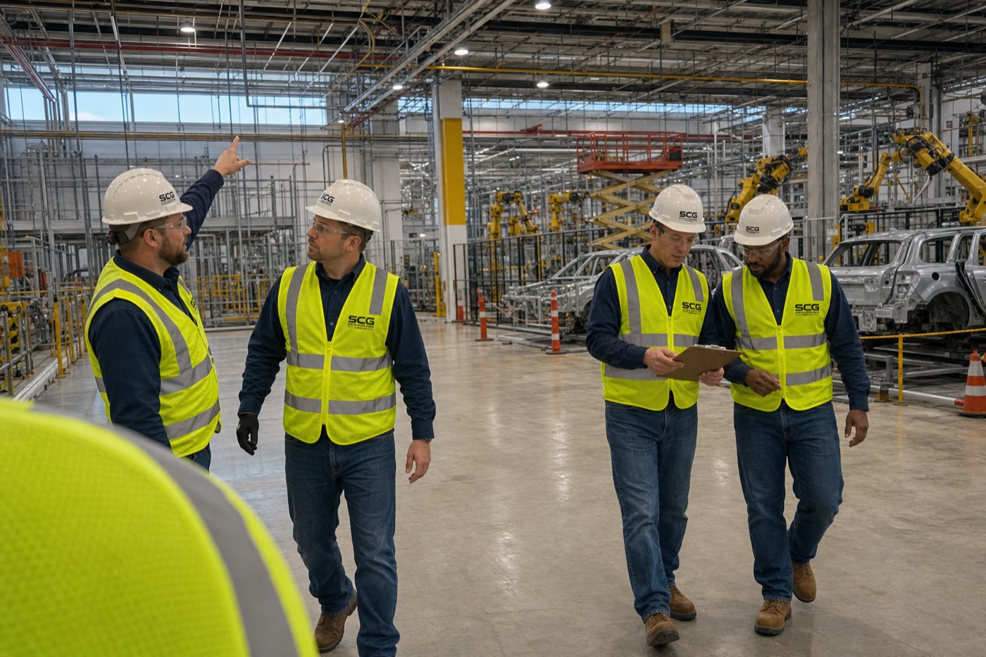 SCG safety professional on an industrial job site